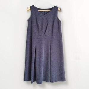 Talbots Women Tweed Knee Length Career Dress Size 1XP Blue Sleeveless Old Money